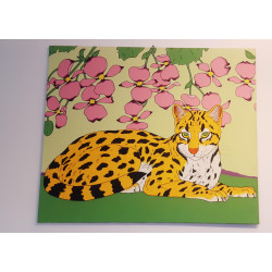 QUADRO CON LEOPARDO SU...