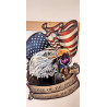 TARGA CON AQUILA E BNDIERA AMERICANA