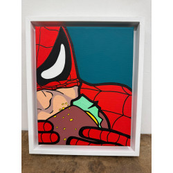 SPYDERMAN CHE MANGIA HAMBURGER