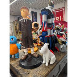 STATUA TINTIN E MILOU IN RESINA,  H 85 cm