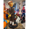 STATUA TINTIN E MILOU IN RESINA,  H 85 cm