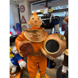 STATUA TINTIN ASTRONAUTA  IN RESINA,  H 86 cm
