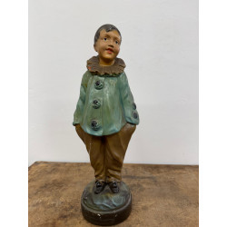 STATUA  IN GESSO INGLESE  SCULTURA PIERROT