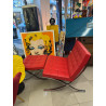 KNOLL BARCELONA POLTRONA E POUF COLORE ROSSO