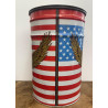 BIDONE SGABELLO ANNI 80 DECORAZIONE FLAG USA