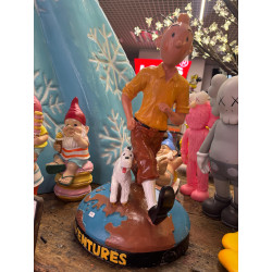 STATUA TINTIN E MILOU  H 42 cm